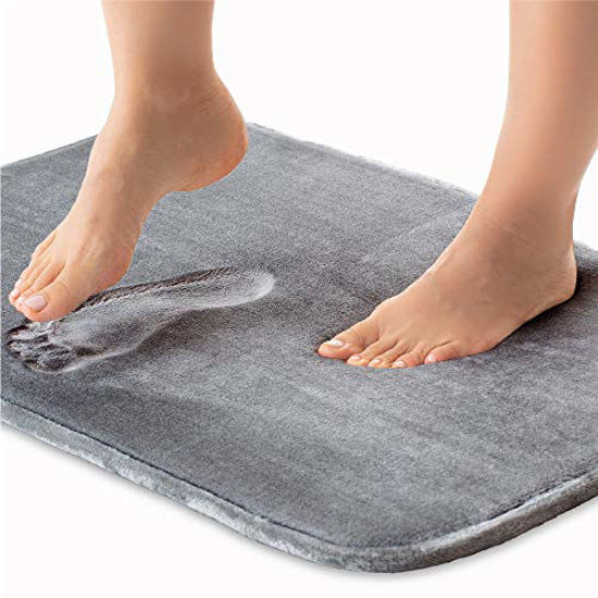 Picture of Gorilla Grip Thick Memory Foam Bath Rug, Soft Absorbent Luxury Mats, 48x24 Plush Velvet Topside, Machine Wash Rugs, Microfiber Dries Quickly, Cushioned Bathroom Mat for Bathtub, Shower Floor, Graphite