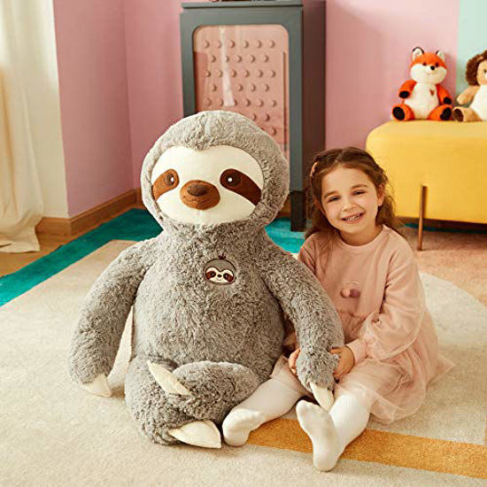 Picture of IKASA Large Sloth Stuffed Animal Plush Bradypode Toy for Children (Gray, 30 inches)