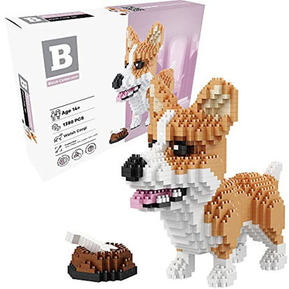 Picture of Corgi 3D Puzzle 1380 pcs Mini Blocks Dog Building Blocks Set - Your Very Own Mini Pet Companion Mini Blocks Kit - 14 Years Old and Up (Corgi)