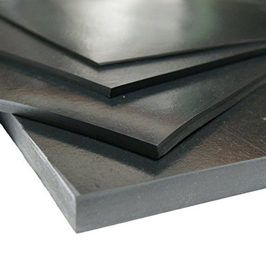 Picture of Neoprene Sheet, 60A Durometer, Smooth Finish, No Backing, Black, 1/2" Thickness, 12" Width, 12" Length