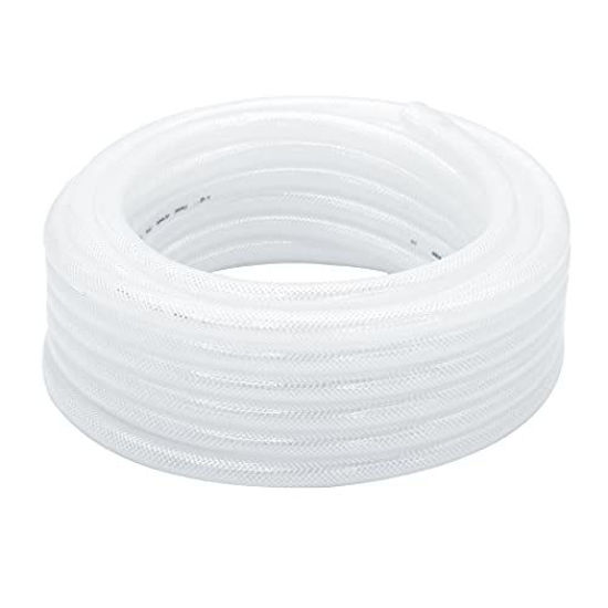 Picture of DAVCO 3/4" ID × 1" OD - 50 ft Clear Braided Plastic Vinyl Tubing Flexible High Pressure Reinforced PVC Hose