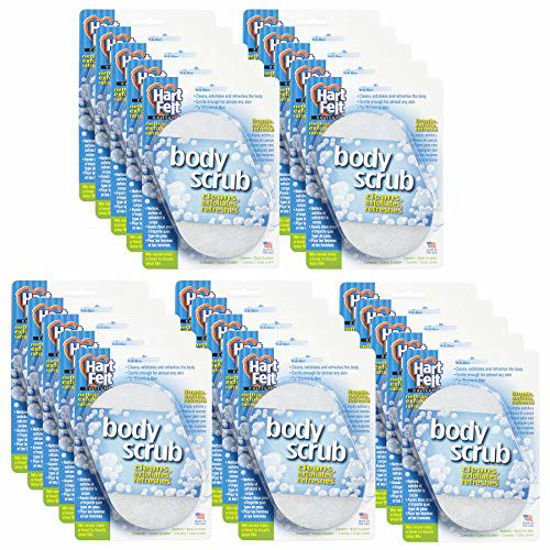 Picture of HartFelt Body Scrub Oval Exfoliating Skin Care Sponge Pad, Made In Usa, Clean and Refresh Body, Back, Arms, 25 count, White, 11302-25