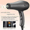 Picture of NITION Ceramic Hair Dryer with Diffuser,Comb & Nozzle Attachments,1875 Watt Negative Ions Ionic Blow Dryer for Quick Drying,3 Heat & 2 Speed Settings,Cool Shot Button,Black