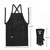 Picture of Leather Work Apron with Gloves - 6 Tool Pockets for Men& Women - Welding Apron - Ideal for Woodworking, Blacksmithing, Gardeners, Mechanics, BBQ - Adjustable M to XXXL