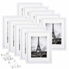 Picture of upsimples 8.5x11 Picture Frame Set of 10,Display Pictures 6x8 with Mat or 8.5x11 Without MatMulti Photo Frames Collage for Wall or Tabletop Display,White