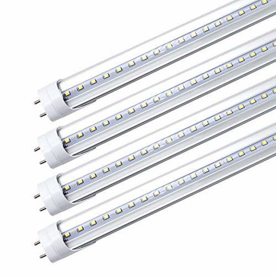 Picture of LightingWill LED T8 Light Tube 3FT, Daylight White 5000K, Dual-End Powered Ballast Bypass, 1600Lumens 15W (32W Fluorescent Equivalent), Clear Cover, AC85-265V Lighting Tube Fixtures, 4 Pack