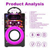 Picture of Kidsonor Kids Bluetooth Karaoke Machine with 2 Microphones, Wireless Rechargeable Remote Control Portable Karaoke Speaker Music MP3 Player Loudspeaker with Microphones for Kids (Purple)