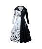 Picture of Halloween Costume for Girls New Movie Character Cosplay Outfits Spotty Dogs Printed Dress Gown Halloween Party Fashion Dress White and Black Role Play Dress Up Novelty Birthday Gift