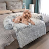 Picture of Dekeyoo Pet Couch Protector for Dog with Memory Foam Neck Bolster, Universal Pet Furniture Cover, Sofa Bed Cover, Plush Dog Bed and More for Dogs and Cats, Machine Washable Silver Gray Small