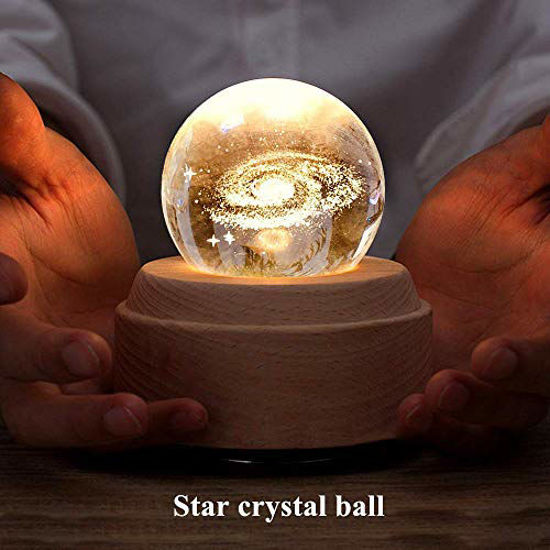 Led Lighted 3d Solar System Crystal Ball Decoration - Temu