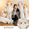 Picture of Giant Cat Pillow Plush Cartoon Kitty Sleeping Hugging Pillow, Cuddly Soft Long Kitten Body Pillow Doll Cat Cushion Toy for Kids Girlfriend (Gray, 130cm/51.18inch)