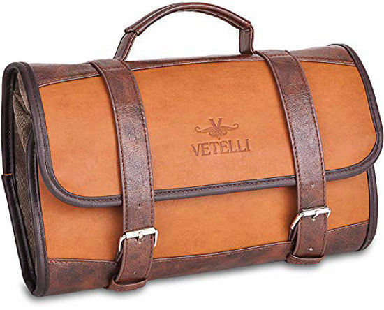 Picture of Vetelli Hanging Leather Toiletry Bag for Men, Perfect For Travel and a Fantastic Gift