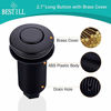 Picture of BESTILL Sink Top Garbage Disposal Air Switch Kit, Matte Black (Long Button with Brass Cover)