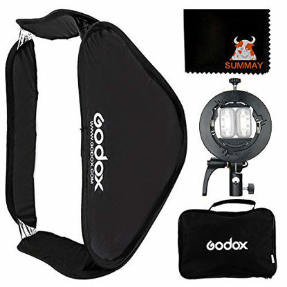 Picture of GODOX Foldable Softbox 60x60cm 24x24in with S2 Type Flash Bracket Bowens Mount Holder for Studio Flash Speedlight Photography (60x60cm softbox) (SUSGUV6060)