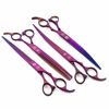 Picture of Moontay Professional 8.0" Dog Grooming Scissors Set, 4-pieces Straight, Upward Curved, Downward Curved, Thinning/Blending Shears for Dog, Cat and Pets, JP Stainless Steel, Purple