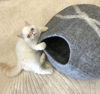 Picture of iPrimio 100% Natural Wool Eco-Friendly 50 cm Cat Cave - Handmade Premium Shaped Felt - Makes Great Covered Cat House and Bed for Cats & Kittens - for Indoor Cozy Hideaway((Light Gray)