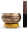 Picture of Tibetan Singing bowl Set - Easy To Play - 5" Mantra Design Mindfulness Meditation Healing Sound Gift By Himalayan Bazaar