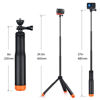 Picture of GEPULY Waterproof Telescopic Selfie Stick Floating Hand Grip Tripod for GoPro Hero 10 9 8 7 6 5 4 3 2, Fusion, Max, OSMO and Most Action Cameras - Features as Floating Pole, Hand Grip, Monopod, Tripod