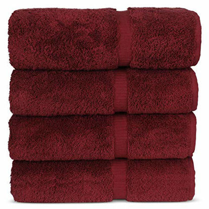 Picture of Chakir Turkish Linens Hotel & Spa Quality, Highly Absorbent 100% Cotton Turkish Towel Set (Set of 4, Cranberry)