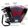 Picture of MUSICUBE Accordion Instrument for Kids Professional 17 Keys 8 Bass Accordion with Straps for Beginner Student Educational Musical Instrument for Boys Girls Aged 3+ Gift Choice (BLACK)