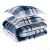 Picture of Amazon Basics Ultra-Soft Micromink Sherpa Comforter Bed Set - Navy Plaid, Full/Queen