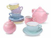 Picture of Jewelkeeper Porcelain Tea Set for Little Girls, Pastel Polka Dot, 13 Pieces