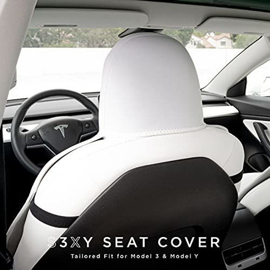 Tesla model y seat covers outlet white