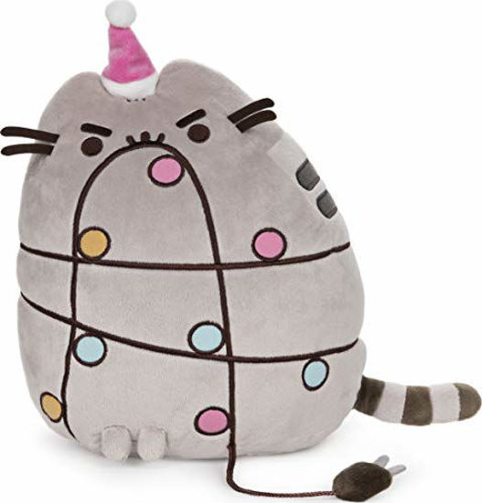 Picture of GUND Pusheen Holiday Xmas Light Up LED Plush Stuffed Animal Cat