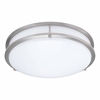 Picture of 14-Inch Double Ring Dimmable LED Flush Mount Ceiling Light, 22W (100W Equivalent) 1800lm 2700K Warm White Brushed Nickel Finish Steel ETL Listed Water Resistant, Damp Location Rated