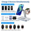 Picture of Magnetic Wireless Charger for Apple Magsafe, 15W 3 in 1 Qi Fast Wireless Charging Station for iPhone 13/12/ Pro/Pro Max/Mini, Apple Watch 7/SE/6/5/4/3/2, Airpods 2/Pro (QC 3.0 Adapter Included)