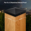 Picture of Azdele 6x6 Aluminum Pyramid Post Caps for 6x6 Nominal Wood Post(Actual 5.5" x 5.5" Wood Post), with Matte Finish Powder Coated Surface, for Fences Wood Post of Decks or Corridors(Black, 4Pack)