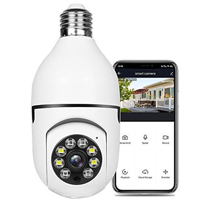 Picture of Wyzlink E27 Bulb 1080P Security Camera,PTZ 360 Degree Panoramic Wireless Connector with WiFi,Smart Motion Detection and Alarm,Two Way Audio,Remote Viewing with 32G Memory Card