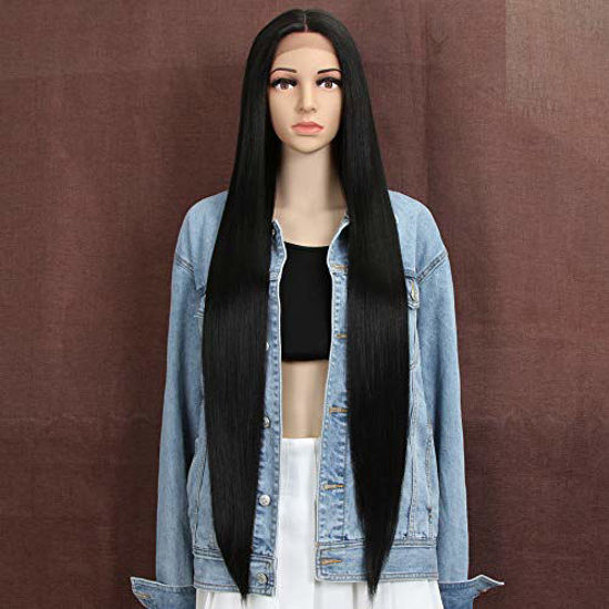 Picture of Style Icon 38 Super Long Straight Wigs Lace Front Wigs 6 Deeper Middle Part Blonde Wig Ombre Synthetic Wigs (38", TT6/30W)