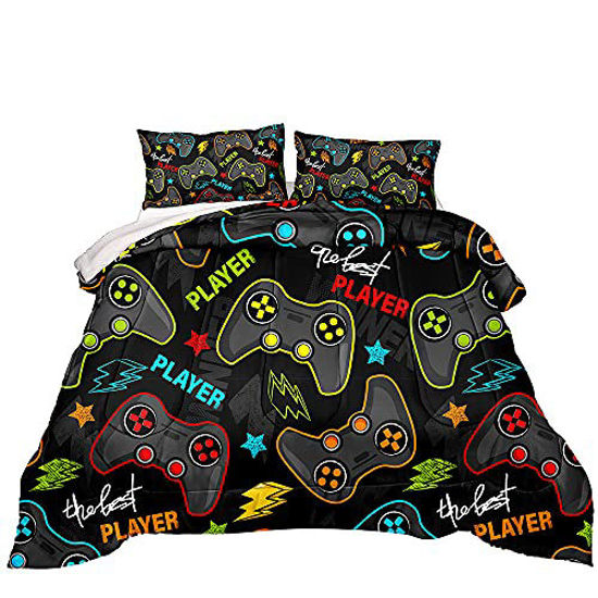 Picture of Z.Jian HOME Gaming Comforter for Boys Teen,Game Contoller Bedding Set for Boys Kids,Down Alternative Comforter for All Season,Gamer Home Decor for Boys Comforter Set (Comforter-Game25, Twin)