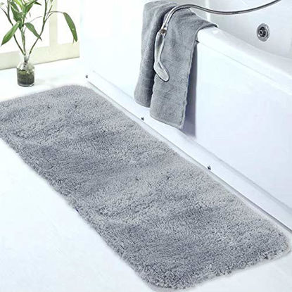 Picture of Walensee Large Bathroom Rug (24 x 72, Grey) Extra Soft and Absorbent Shaggy Bathroom Mat Machine Washable Microfiber Bath Mat for Bathroom, Non Slip Bath Mat, Luxury Bathroom Floor Mats