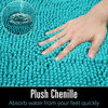 Picture of LOCHAS Luxury Bathroom Rug Shaggy Bath Mat 24 x 70 Inch, Washable Non Slip Bath Rugs for Bathroom Shower, Soft Plush Chenille Absorbent Carpets Mats, Teal Blue