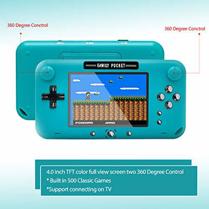 Picture of EASEGMER Handheld Games for Kids, Built-in 500 Retro FC Video Games - 4 Inch Portable Video Games Player Support TV/AV Output & Two Player, Best Kids Electronic Gift Toys for Boys Ages 4-12 (Blue)