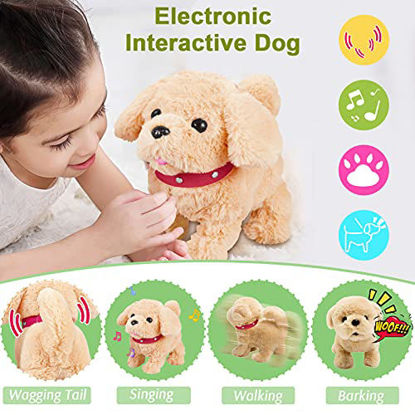 Picture of Koonie Walking Toy Dog, Singing, Walking, Barking, Tail Wagging, Kids Girls Plush Electronic Interactive Dog, Realistic Stuffed Puppy Animal Dog, Toys Gifts for 2 3 4 5 Years Girls Boys