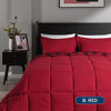 Picture of downluxe Lightweight Plaid Comforter Set (Queen) with 2 Pillow Shams - 3-Piece Set - Red/Black Plaid - Down Alternative Reversible Comforter