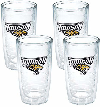 Picture of Tervis Towson University Emblem Tumbler, Set of 4, 16 oz, Clear