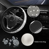 Picture of Diamond Bling Steering Wheel Cover for Women Universal Fit 15 Inch, 2 Glitter Rhinestone License Plate Frames, Crystal Car Seat Hooks for Purses Handbags, 11 Bling Car Accessories for Women (Silver)