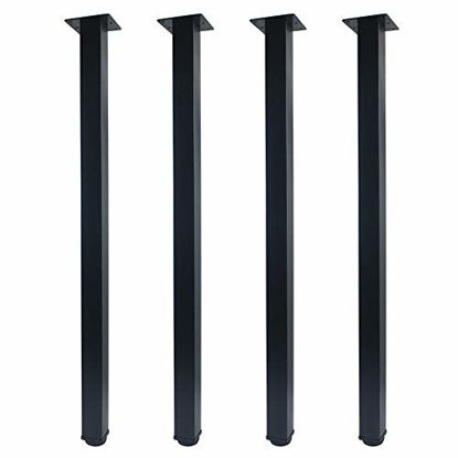 Picture of QLLY 32 inch Adjustable Metal Desk Legs, Square Office Table Furniture Leg, Set of 4 (32 inch)