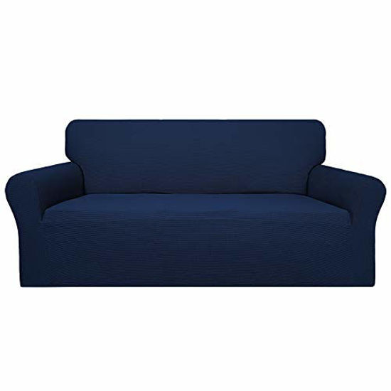 Picture of Easy-Going 100% Waterproof Couch Cover, Dual Waterproof Sofa Cover, Stretch Jacquard Sofa Slipcover, Leakproof Furniture Protector for Kids, Pets, Dog and Cat (Sofa, Navy)