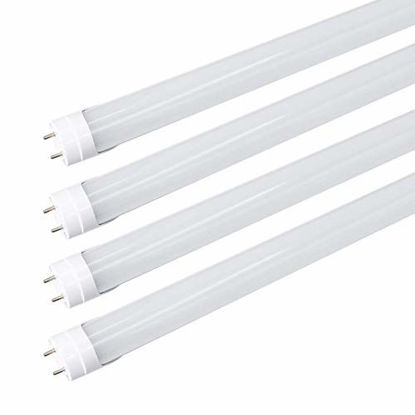 Picture of LightingWill LED T8 Light Tube 4FT, Warm White 3000K-3500K, Dual-End Powered Ballast Bypass, 2000Lumen 18W (40W Equivalent Fluorescent Replacement), Frosted Cover, AC85-265V Lighting Fixture, 4 Pack