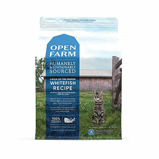 Picture of Open Farm Catch-of-The-Season Whitefish Grain-Free Dry Cat Food, Wild-Caught Fish Recipe with Non-GMO Superfoods and No Artificial Flavors or Preservatives, 8 lbs