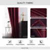 Picture of MIULEE Burgundy Christmas Velvet Curtains Solid Soft Red Blackout Curtains Grommet Top Thermal Soundproof Room Darkening Curtains / Drapes / Panels for Living Room Bedroom 52 x 96 Inch 2 Panels