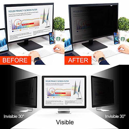 Picture of YES2B 21.5 Inch Monitor Privacy Screen Filter for 16:9 Widescreen Display - Computer, Monitor, Desktop PC, Anti Spy, Blue Light Blocking and Anti Glare Protector, Anti-Peeping Shield, Made