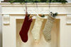 Picture of Pack 6,18" Unique Burgundy and Ivory White and Khaki Knit Christmas Stockings Style3