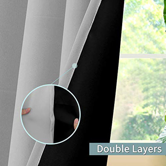 Getuscart Bgment Thermal Insulated 100 Blackout Curtains For Bedroom With Black Liner Double