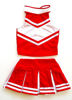 Picture of Little Girls' Cheerleader Cheerleading Outfit Uniform Costume Cosplay Red/White (M / 5-8)